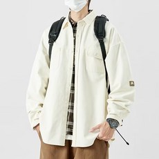 DM 남성용 솔리드 캐주얼 셔츠 자켓