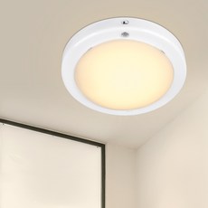 WONHA EL 乳白圓形無閃爍感應燈 LED 20W, 1個, 白色 + 燈泡色