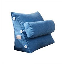 스마트리빙 삼각 침대 헤드 등받이 허리쿠션, 사파이어블루