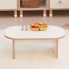 inghome DIY Tori幼兒書桌 圓形, 奶油白樺木