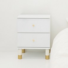 파로마 메티스 2단 서랍 협탁, 화이트, 1개
