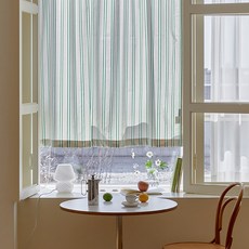 Vintage Mansion 60支紗純棉窗戶用隔間簾, 美式復古