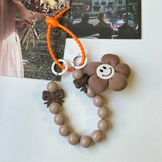 소리달 지안 스마일 플라워 곰돌이 리본 비즈 가방키링 백꾸