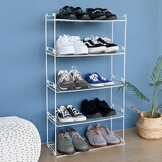 모듈형 DIY 블록 신발정리대 10켤레 L 4p + 바닥판 세트, 화이트, 1세트