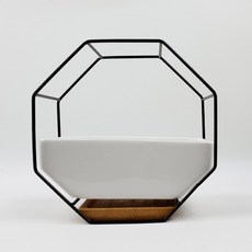 Decocomani 歐式鐵製花盆 選項6 設計花盆 3, 白色, 1個