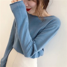 Andaromi 女款圓領柔軟針織衫
