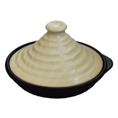 美濃燒 萬古燒 淺黃塔吉鍋 日本製造 陶瓷鍋 含蓋高16cm, 21.5cm, 1個