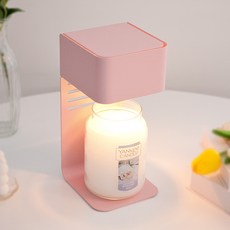 Yankee Candle 大罐蠟燭 + The Sweet 可調光咖啡廳融蠟燈 + 燈泡2入套組, 婚禮祝福, 粉紅色