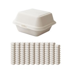 包裝大將 一次性紙漿漢堡便當盒 003號, 1套, 100入