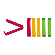 GHIDINI 3色封口夾 9 x 1.5cm 6個, 1套, 綠色 + 紅色 + 黃色