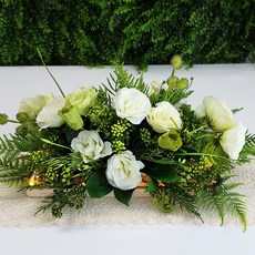 Thelimekorea LED可愛人造花中心擺飾, 1個, 奶油色