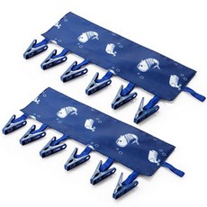 可摺疊晾衣夾子 藍色, 2個