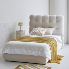 도모디자인 크로운 패브릭 침대 프레임 단품 방문설치, 크림