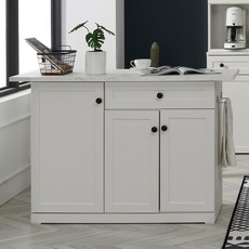 장인가구 이브 아일랜드 홈바 수납형 식탁 1200 방문설치, 화이트