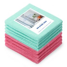 乾淨四角魔力清潔抹布 粉色 4入+薄荷色 4入組 40*60cm, 1套