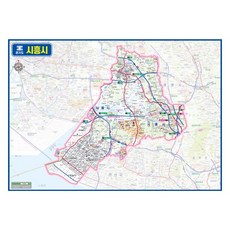 지도닷컴 경기도 시흥시 관내도 코팅형 대한민국지도 150 x 110 cm, 1개