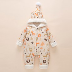 베베니즈 유아용 루돌프후드 풀스냅 방한 우주복