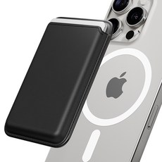 SINJIMORU MagSafe 3卡收納 M-Vica 基本款皮革卡夾手機殼, 黑色, 1個