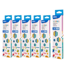 델리 마카롱 지우개 연필 12개입 EC011, 2B, 6세트