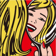 Momopix 普普藝術彩繪名畫 看著鏡子的女人 40 x 40 cm