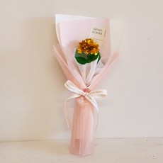 아스파시아 골든 메모리 카네이션 꽃다발, 골드, 1개