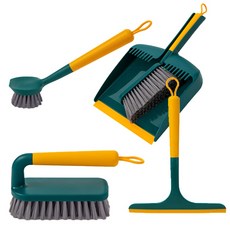 월드크린 노아 청소도구 4종 세트, 옐로우 + 그린, 1세트