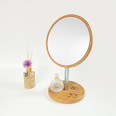 HENINGS 木托盤圓形桌鏡, 木頭