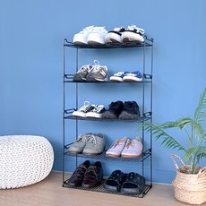 模組化DIY積木鞋架 10雙 L 4入 + 底板組合, 1套, 黑色