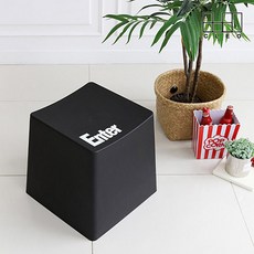 슐 키캡 인테리어 포인트 수납 스툴 4p, 블랙