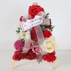 香皂花迷你花環, 紅色, 1個