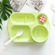 Roya 美耐皿 805 幼兒餐盤碗組, 1組, 淺綠色, 食物托盤+兒童球