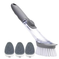 Nature's Farmer 清潔刷 + 補充海綿3入組, 1套, 灰色