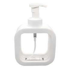 透明方形大容量慕斯型給皂機 500ml, 1個, 白色