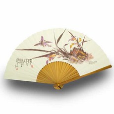 Hama工坊 韓紙扇 大 52.5 x 29.5 cm, 1個, 蘭花