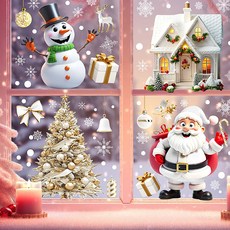 PARTYSHOW 聖誕節窗戶貼紙 4種, 白色角色