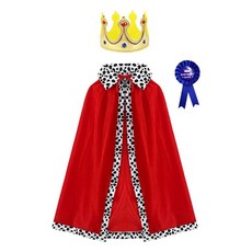 Maket Gamseong 男孩披風皇冠套組, 紅+藍, 1組