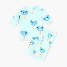 Uni FRIend 童款冰棒小熊圖案7分袖上衣長褲組