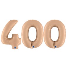 GRABO 銀箔氣球 拿鐵色 數字 大 400, 單一顏色, 1套
