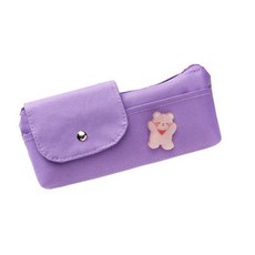 옥스포드천 하프 똑딱이 필통 겸 브러쉬 코스메틱 파우치 + 패치 2p