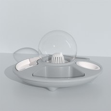 Carno 卡諾 寵物透明碗半自動餵水器, 灰色, 1個