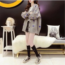 여성용 패션 빅사이즈 니트 임부복 가디건