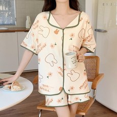 피어니스트 여성용 큐티 파자마 홈웨어 잠옷 상하의 세트
