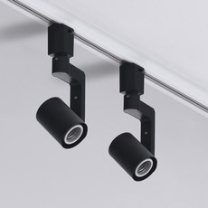 planlux 單插座自由桿軌道燈具 2入, 黑色, 2個