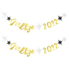 joyparty goodbye 2022 手寫字掛旗, 2個, 混合色