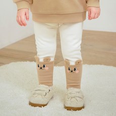 mollimelli 托里熊配色厚絨刷毛內搭褲