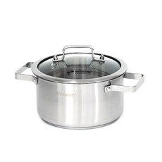 KitchenArt Olga IH 電磁爐適用湯鍋, 1組, 銀色, 26cm