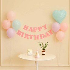 피앤비유니티 생일 가랜드 풍선 세트, 11 캔디파스텔믹스, 1세트