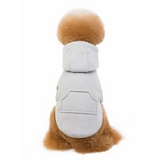 MING Z 강아지 고양이 기모 포켓 후드 자켓, 그레이, 1개