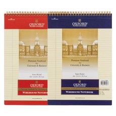 OXFORD A4 黃色內頁上翻式易撕線圈筆記本 90張 2入組, 隨機出貨, 1組