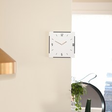 Time Deco 靜音白板轉角時鐘, 白色